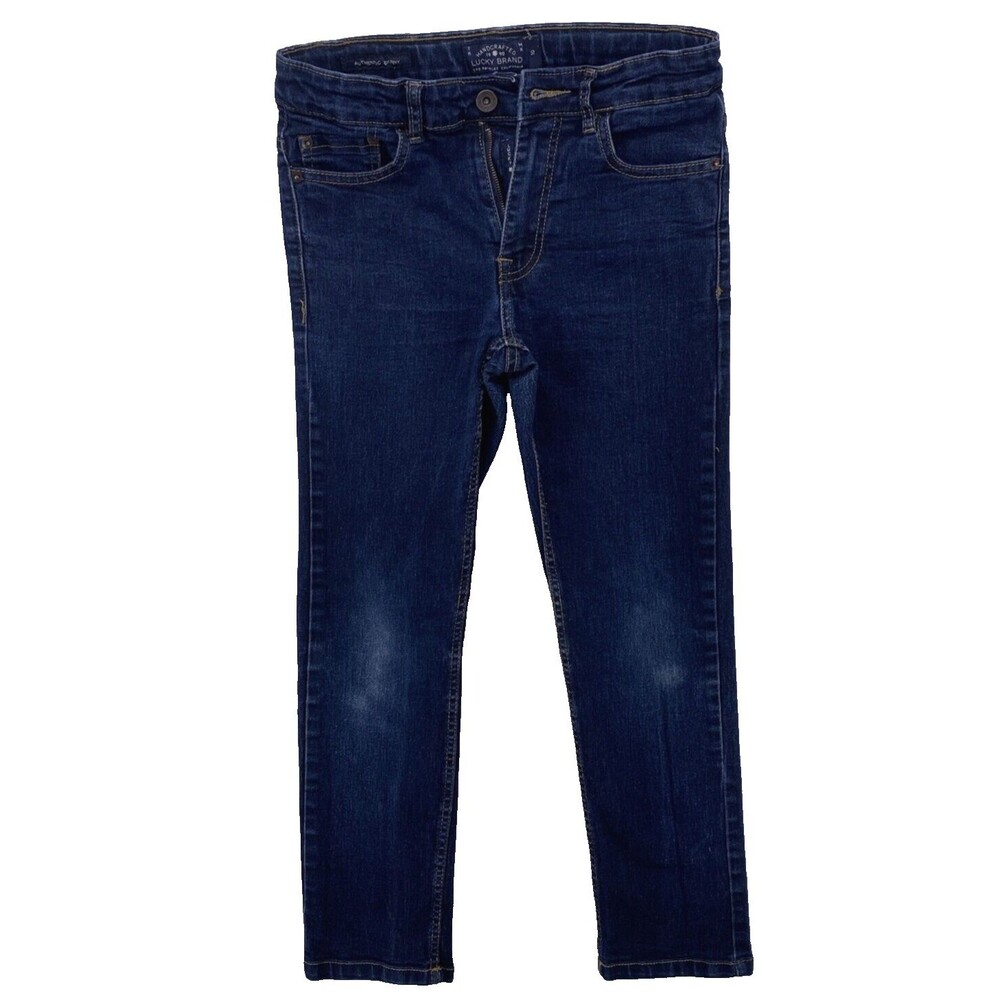 Lucky Brand Girls Size 10 Authentic Skinny Jeans Dark Wash Stretch Blue Denim
